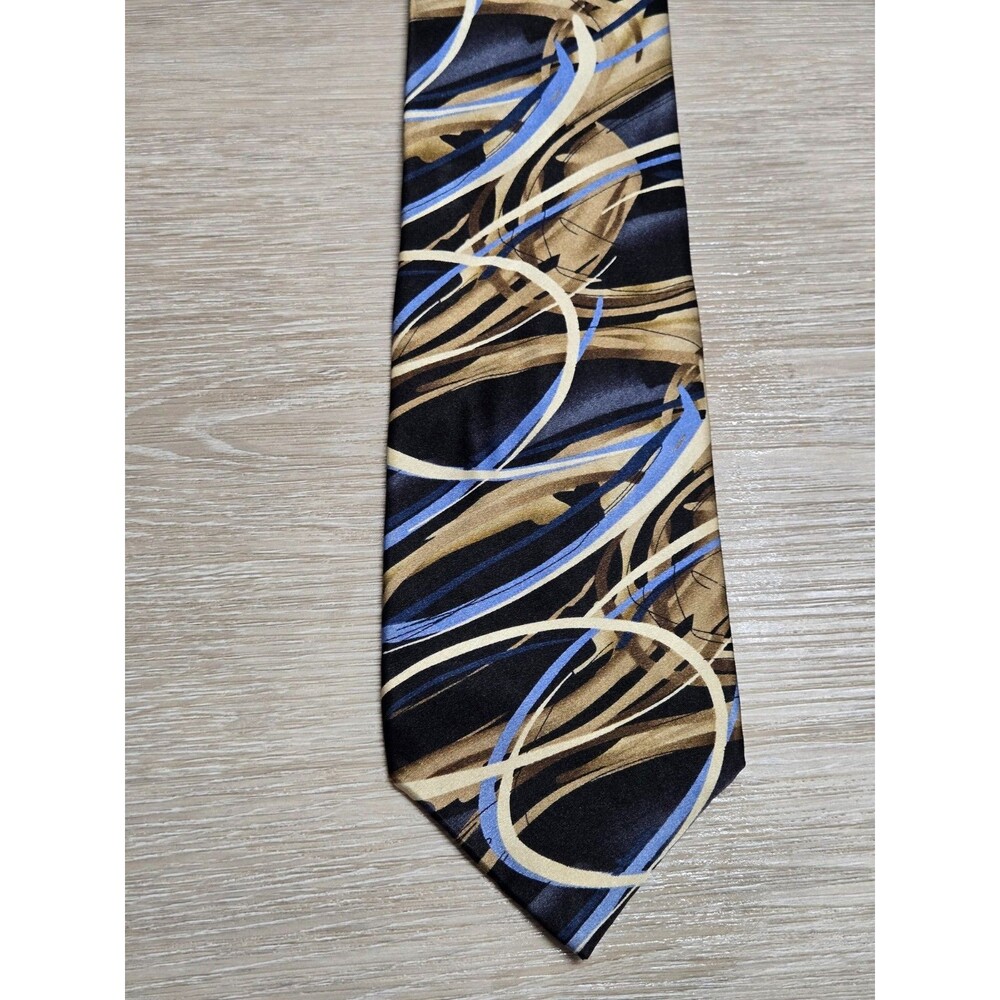 Arrow USA 1851 Black Gold Blue Abstract Tie
